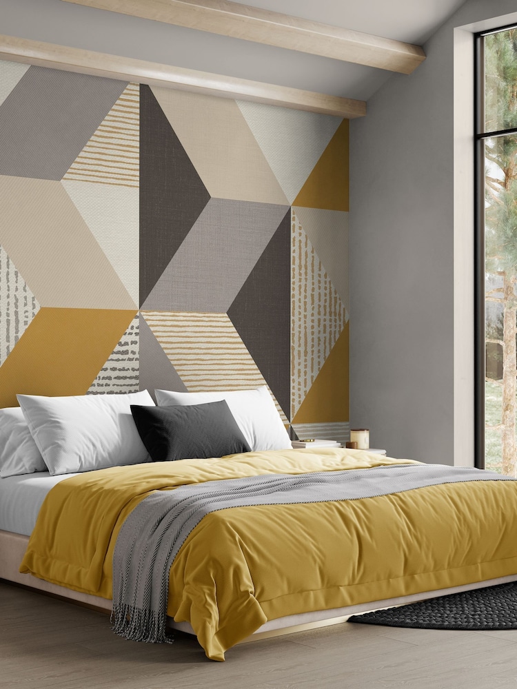 Art For The Home Yellow Geo Fixed Size 4M Mural - Image 1 of 5