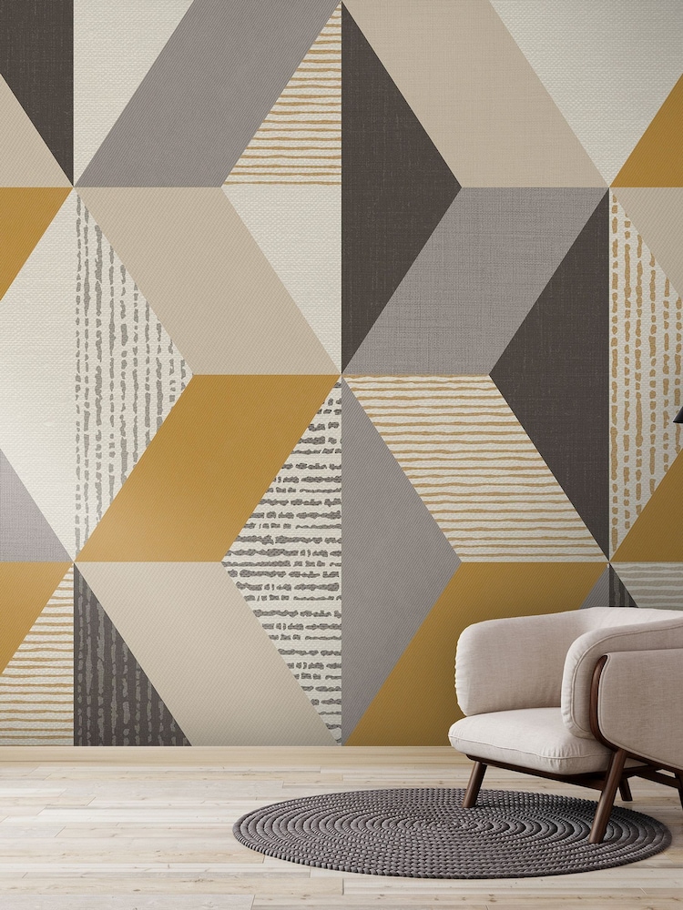 Art For The Home Yellow Geo Fixed Size 4M Mural - Image 5 of 5