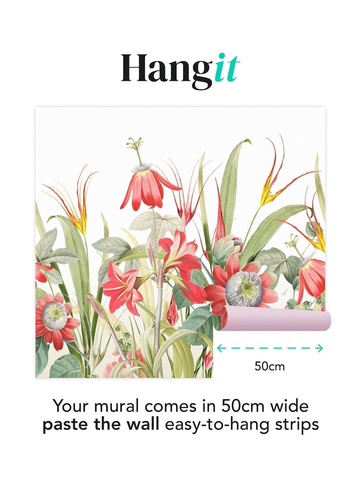 Art For The Home Red Flora Fixed Size 3M Mural - Image 3 of 3