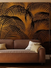 Art For The Home Golden Ochre Palm Silhouette Fixed Size 3M Mural - Image 1 of 3