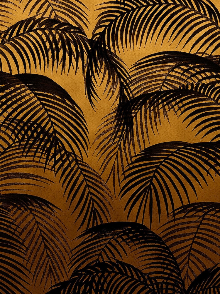 Art For The Home Golden Ochre Palm Silhouette Fixed Size 3M Mural - Image 2 of 3