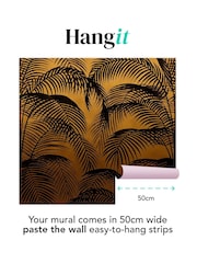 Art For The Home Golden Ochre Palm Silhouette Fixed Size 3M Mural - Image 3 of 3