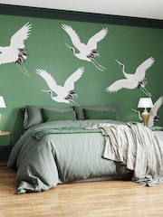 Art For The Home Emerald Cranes In Flight Fixed Size 3M Mural - Image 1 of 3