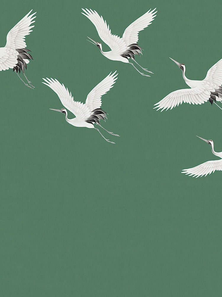 Art For The Home Emerald Cranes In Flight Fixed Size 3M Mural - Image 2 of 3