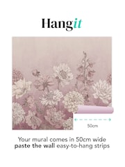 Art For The Home Lilac Muted Floral Fixed Size 3M Mural - Image 3 of 3