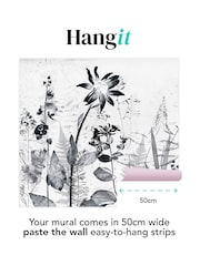 Art For The Home Mono Flower Press Fixed Size 3M Mural - Image 3 of 3