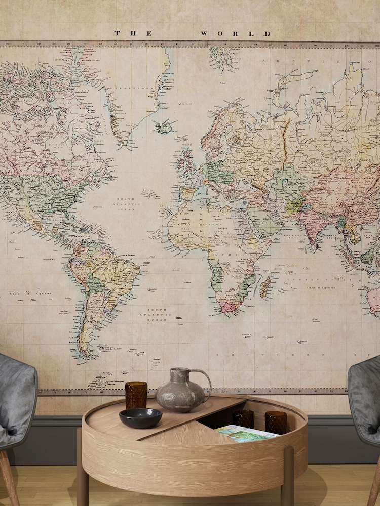 Art For The Home Brown The Archivist Map Fixed Size 3M Mural - Image 1 of 3 Art For The Home Brown The Archivist Map Fixed Size 3M Mural - Image 1 of 3