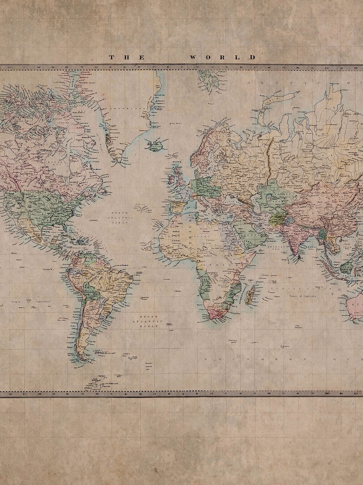 Art For The Home Brown The Archivist Map Fixed Size 3M Mural - Image 2 of 3