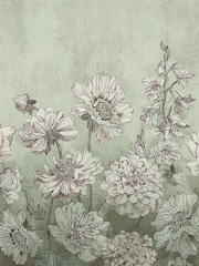 Art For The Home Duck Egg Muted Floral Fixed Size 3M Mural - Image 2 of 3