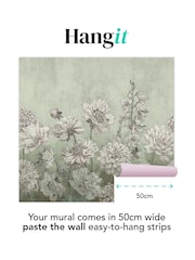Art For The Home Duck Egg Muted Floral Fixed Size 3M Mural - Image 3 of 3