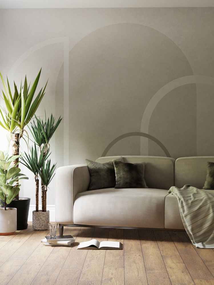 Art For The Home Grey Linear Arch Fixed Size 4M Mural - Image 1 of 3 Art For The Home Grey Linear Arch Fixed Size 4M Mural - Image 1 of 3