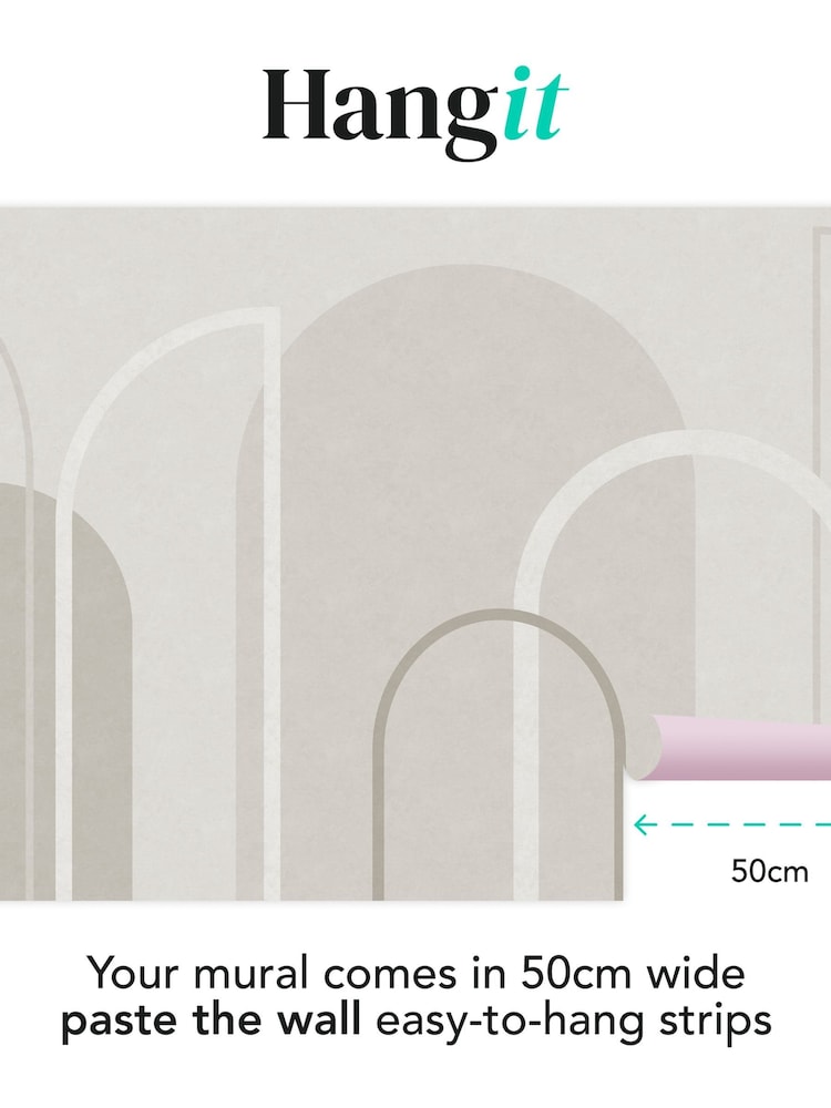 Art For The Home Grey Linear Arch Fixed Size 4M Mural - Image 3 of 3 Art For The Home Grey Linear Arch Fixed Size 4M Mural - Image 3 of 3