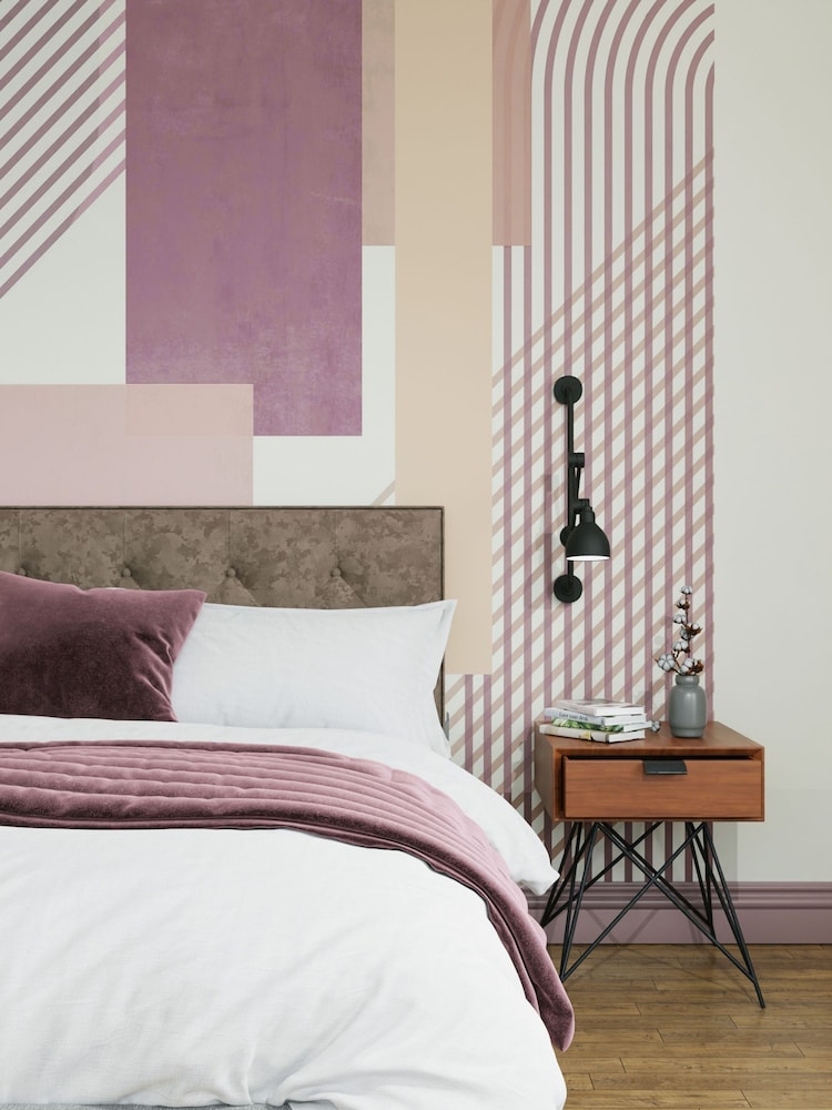 Art For The Home Mauve Pink Graphic Fixed Size 3M Mural - Image 1 of 3