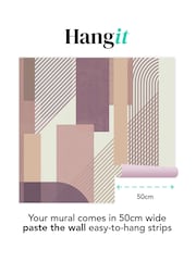 Art For The Home Mauve Pink Graphic Fixed Size 3M Mural - Image 3 of 3