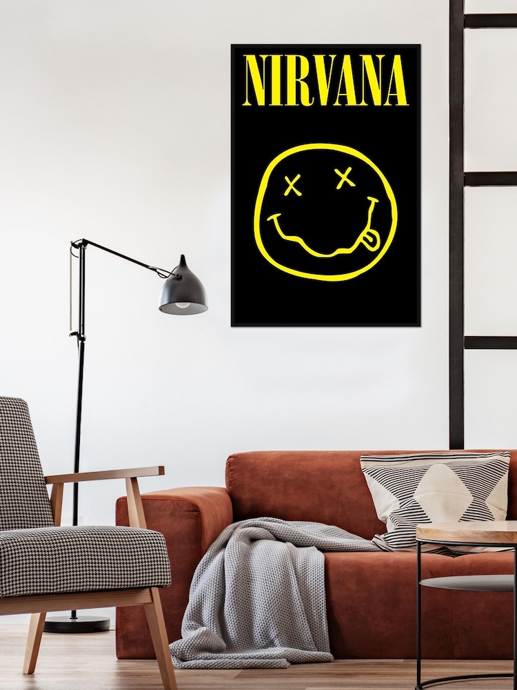 Pyramid International Black Nirvana Smiley Framed Maxi Poster - Image 1 of 3