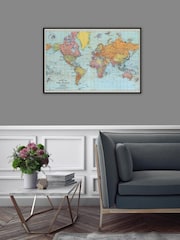 Pyramid International Blue Stanfords General Map Of The World Framed Maxi Poster - Image 1 of 3