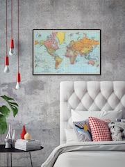 Pyramid International Blue Stanfords General Map Of The World Framed Maxi Poster - Image 2 of 3