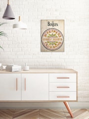 Pyramid International Natural The Beatles Sgt Peppers Wooden Wall Art - Image 1 of 3