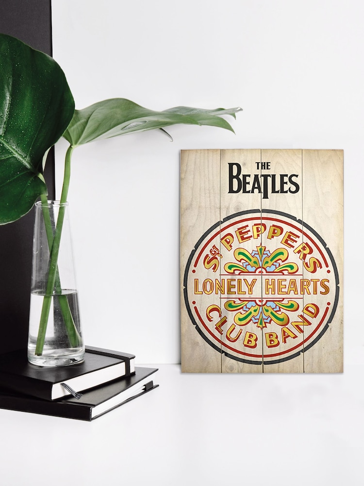 Pyramid International Natural The Beatles Sgt Peppers Wooden Wall Art - Image 2 of 3