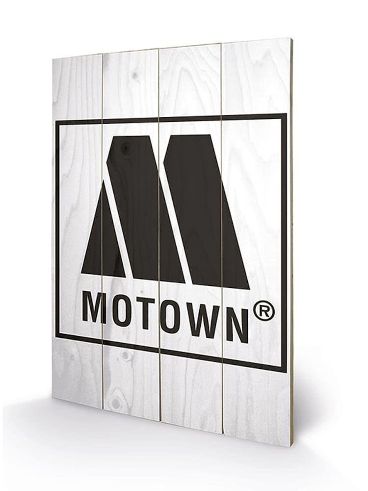 Pyramid International White Motown Logo Wooden Wall Art - Image 3 of 3