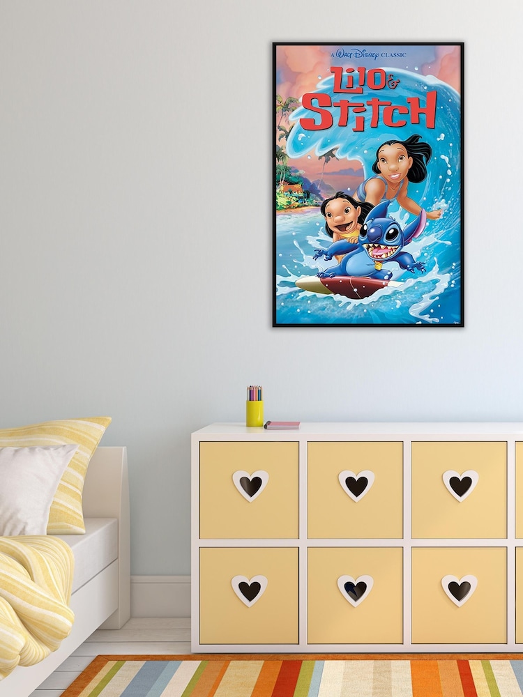 Pyramid International Blue Lilo And Stitch Wave Surf Framed Maxi Poster - Image 1 of 3