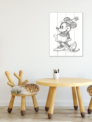 Pyramid International Grey Minnie Mouse Sketched Single Wooden Wall Art - Image 1 of 3