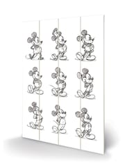 Pyramid International Grey Mickey Mouse Sketched Multi Wooden Wall Art - Image 3 of 3