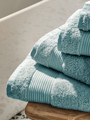 Blue Teal Egyptian Cotton Towel - Image 2 of 6