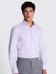MOSS Purple Slim Fit Dobby Stretch Shirt - Image 1 of 4