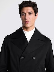MOSS Black Cotton Peacoat - Image 3 of 5