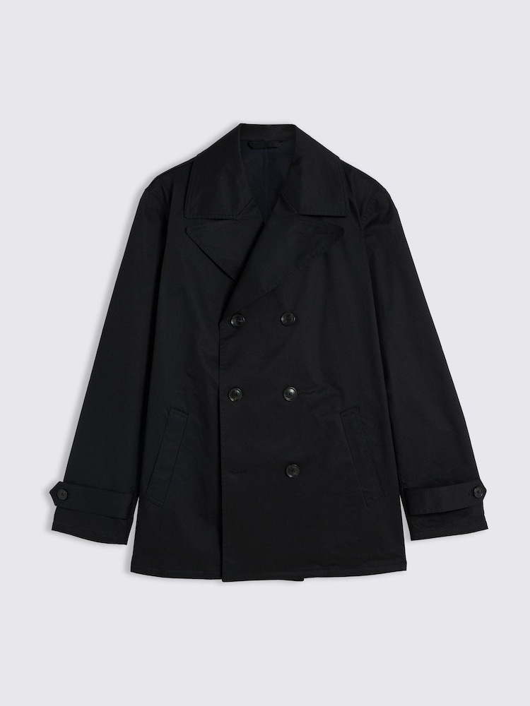 MOSS Black Cotton Peacoat - Image 5 of 5