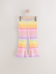 Rainbow Ribbed Flare Leggings 3 Pack (3mths-7yrs) - Image 4 of 6