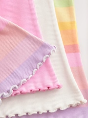 Rainbow Ribbed Flare Leggings 3 Pack (3mths-7yrs) - Image 6 of 6