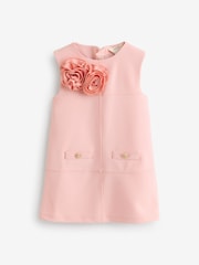 River Island Pink Girls Corsage Scuba Dress - Image 1 of 4