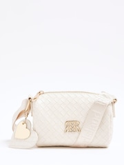 River Island Cream Girls Weave Cross-Body Bag - Image 1 of 5