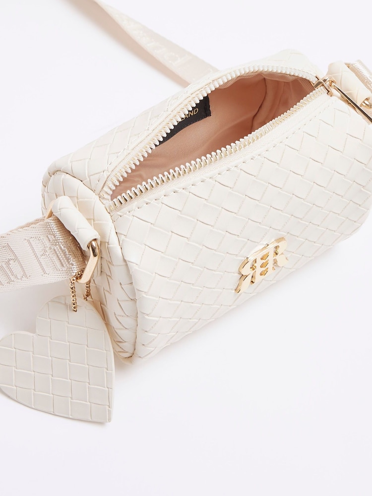 River Island Cream Girls Weave Cross-Body Bag - Image 5 of 5