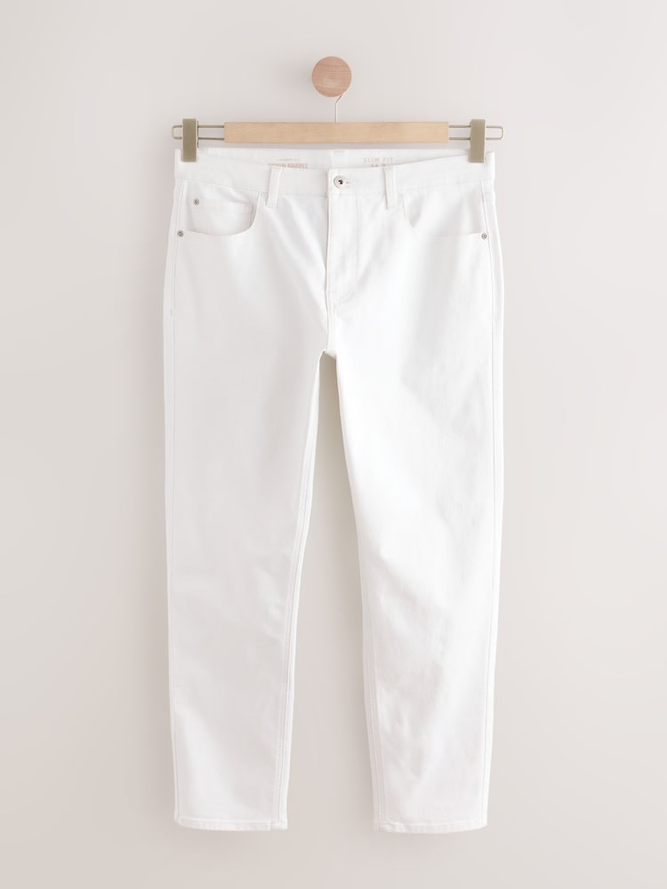 White Slim Fit Essential Stretch Jeans - Image 8 of 12