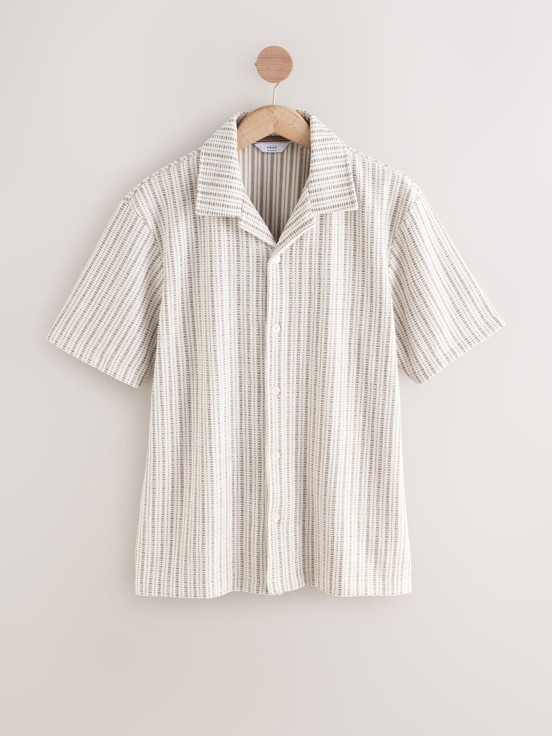 Buy Neutral Textured Stripe Jersey Shirt from Next Poland