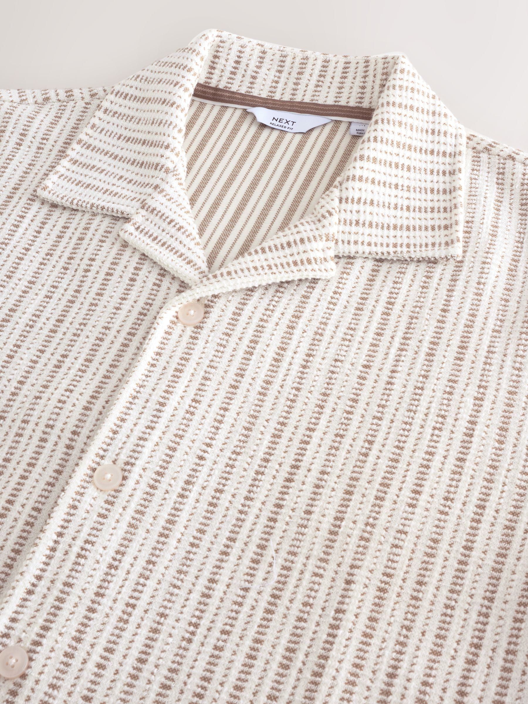 Buy Neutral Textured Stripe Jersey Shirt from Next Poland