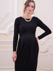 Seraphine Maternity & Nursing Black Pleated Dress - Image 4 of 4
