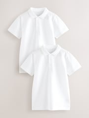 Blanco - Pack de 2 polos escolares de manga corta de algodón (3-16 años) - Imagen 1 de 3