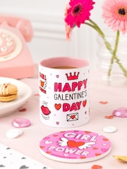 Sam Jayne Design Pink Galentine's Mug and Coaster Set - Image 1 of 5