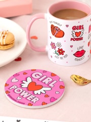 Sam Jayne Design Pink Galentine's Mug and Coaster Set - Image 2 of 5