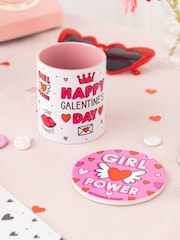 Sam Jayne Design Pink Galentine's Mug and Coaster Set - Image 3 of 5