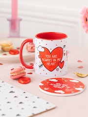 Sam Jayne Design Red Always in My Heart Mug and Coaster Set - Image 1 of 4