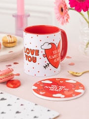 Sam Jayne Design Red Always in My Heart Mug and Coaster Set - Image 3 of 4