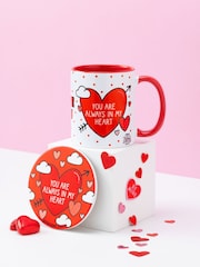 Sam Jayne Design Red Always in My Heart Mug and Coaster Set - Image 4 of 4