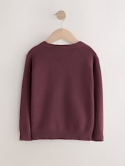 Burgundy Red Knitted V-Neck School Jumper (3-16yrs) - Image 6 of 8