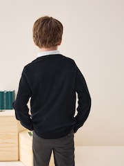 Black Knitted Crew Neck School Jumper (3-16yrs) - Image 2 of 7