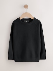 Black Knitted Crew Neck School Jumper (3-16yrs) - Image 4 of 7